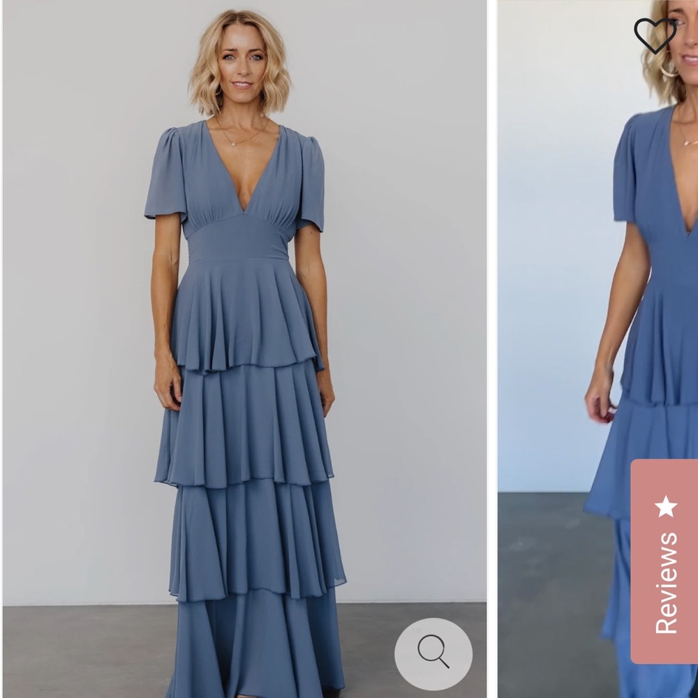 Baltic Born Montaigne Ruffle Maxi Dress Whisper Blue